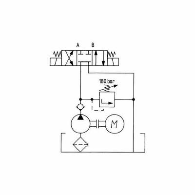 Kompaktaggregat - doppeltwirkend, einphasig, Schaltplan