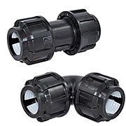 PE Rohr und PP Verschraubungen