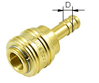 Druckluftkupplungsmuffe mit Schlauchanschluss , NW 7,2