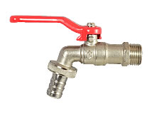 Auslauf-Kugelhahn mit Schlauch- anschluss-Verschraubung Auslauf-Kugelhahn mit Schlauch- anschluss-Verschraubung