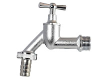 Wasserhahn mit Schlauchanschluss- Verschraubung Wasserhahn mit Schlauchanschluss- Verschraubung