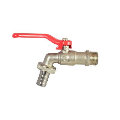 Messingfitting, Auslauf-Kugelhahn mit Schlauch-Anschluss-Verschraubung, G1/2A