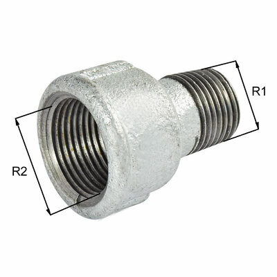 Erweiterungs-Nippel, Temperguss