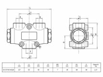 Maße Stromteiler doppeltwirkend