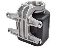 Rückansicht 2l Kunststoff-Öltank mit Adapter und Halter