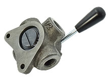 Ansicht von unten 4/3-Wege-Drehschieber-Umschaltventil