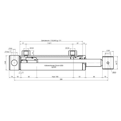 Technische Zeichnung, bemaßt
