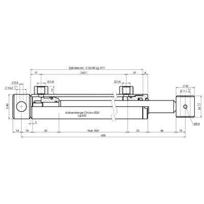 Technische Zeichnung, bemaßt