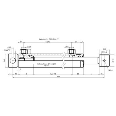 Technische Zeichnung, bemaßt