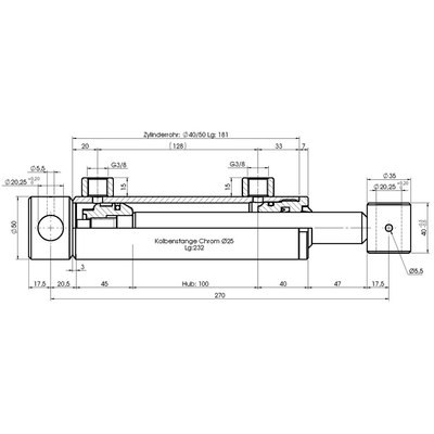 Technische Zeichnung, bemaßt