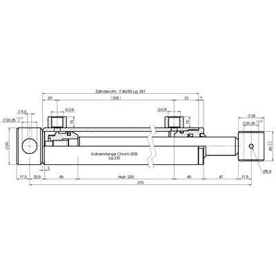 Technische Zeichnung, bemaßt
