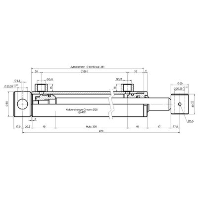 Technische Zeichnung, bemaßt