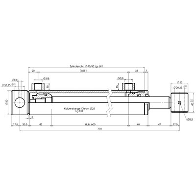 Technische Zeichnung, bemaßt