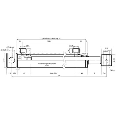 Technische Zeichnung, bemaßt