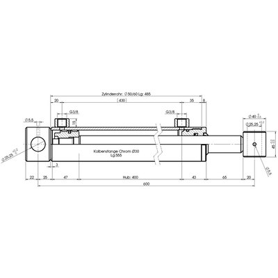 Technische Zeichnung, bemaßt