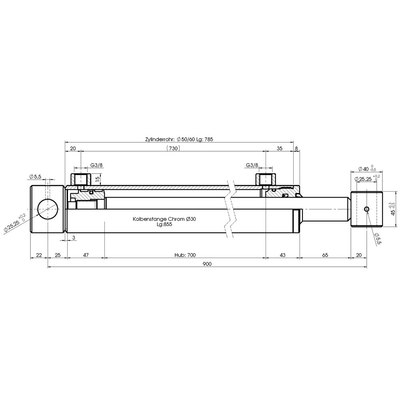 Technische Zeichnung, bemaßt