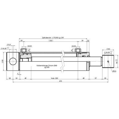 Technische Zeichnung, bemaßt