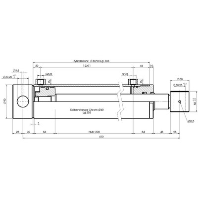 Technische Zeichnung, bemaßt