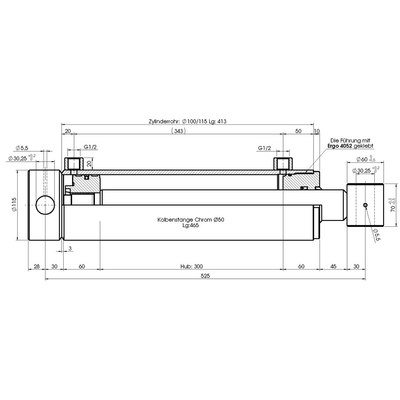 Technische Zeichnung, bemaßt