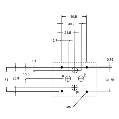 Mehrfachanschlussplatte, NG 6, 6 Sektionen