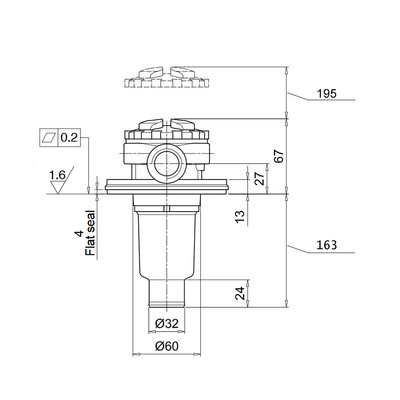 Rücklauffilter 45 l/min, G1/2 technische Zeichnung