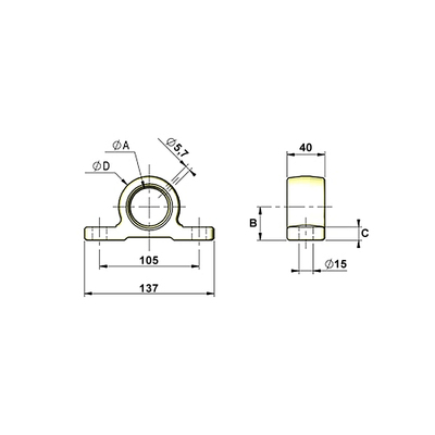 Lagerbockpaar, schraubbar, mit 40mm-Bohrung