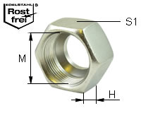 Überwurfmutter M Edelstahl