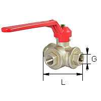 Niederdruckkugelhahn mit L-Bohrung und Innengewinde