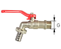  Auslauf-Kugelhahn mit Schlauch-Anschluss-Verschraubung 