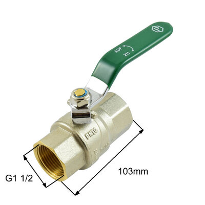Messing-Kugelhahn für Trinkwasser mit DVGW-Zulassung NW40 G1 1/2