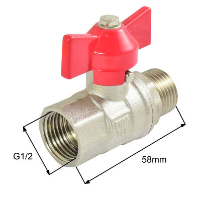 Niederdruckkugelhahn mit Flügelgriff G1/2"