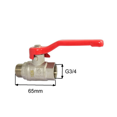 Niederdruckkugelhahn Innengewinde / Außengewinde AG3/4"