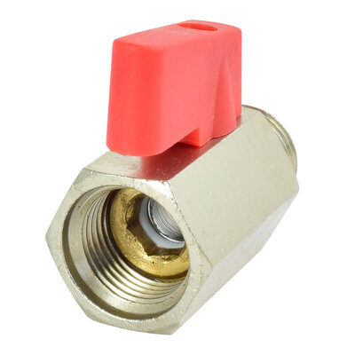 Mini-Kugelhahn mit einem Außen- und einem Innengewinde G1/4