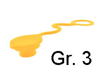 gelber Staubstecker für Steckkupplungsmuffe Gr. 3