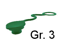 grüner Staubstecker für Steckkupplungsmuffe Gr. 3