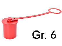 rote Staubkappe für Steckkupplungsstecker Gr. 6