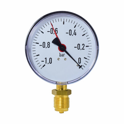 Manometer Ø 100 mm, -1...0bar (Vakuum), Kunststoff