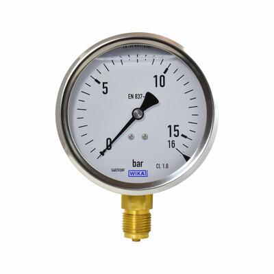 Glyzerinmanometer Ø 100mm, 0...16bar