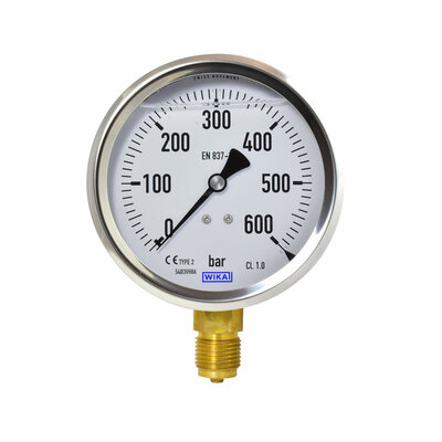 Glyzerinmanometer Ø 100mm, 0...600bar