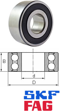 Schrägkugellager, zweireihig, abgedichtet 