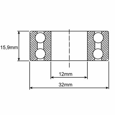 3201 Schrägkugellager Zeichnung