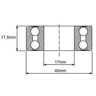 3203-2Z Schrägkugellager Zeichnung