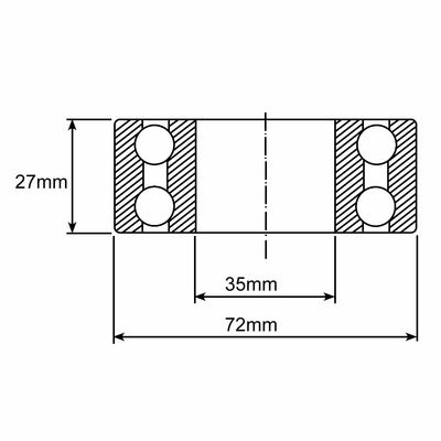 3207 Schrägkugellager Zeichnung