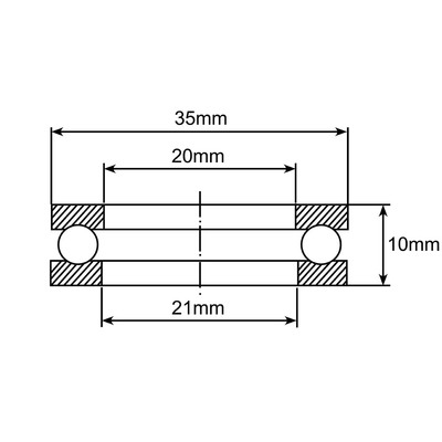 51104 Axial-Rillenkugellager Zeichnung
