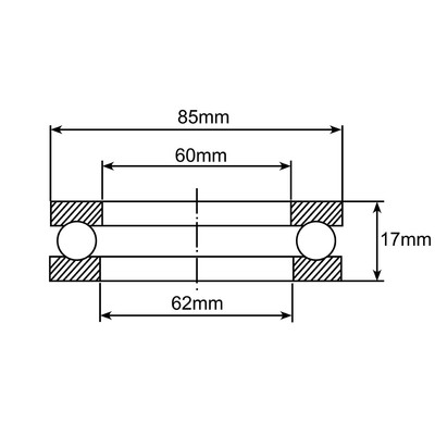 51112 Axial-Rillenkugellager Zeichnung