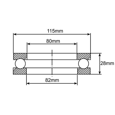 51216 Axial-Rillenkugellager Zeichnung