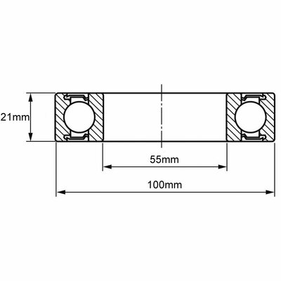 6211-2RS Rillenkugellager Zeichnung