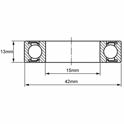 6302-2Z Rillenkugellager Zeichnung