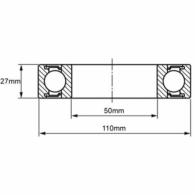 6310-2RS Rillenkugellager Zeichnung