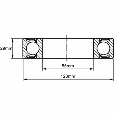 6311-2RS Rillenkugellager Zeichnung